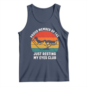 Funny Dad Tank Top Proud Member Of The Just Resting My Eyes Club TS14 Navy Print Your Wear