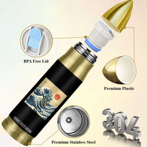 Funny Six Seven Surfing Bullet Tumbler The Great Wave Kanagawa Japanese 67 Brainrot Meme TS14 Print Your Wear