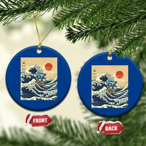 Funny Six Seven Surfing Ceramic Ornament The Great Wave Kanagawa Japanese 67 Brainrot Meme TS14 1pc Blue Print Your Wear