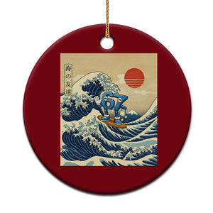 Funny Six Seven Surfing Ceramic Ornament The Great Wave Kanagawa Japanese 67 Brainrot Meme TS14 1pc Red Print Your Wear