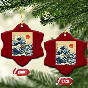 Funny Six Seven Surfing Ceramic Ornament The Great Wave Kanagawa Japanese 67 Brainrot Meme TS14 Print Your Wear