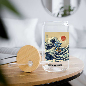 Funny Six Seven Surfing Glass Can The Great Wave Kanagawa Japanese 67 Brainrot Meme TS14 Print Your Wear