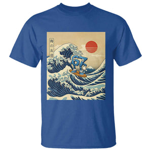 Funny Six Seven Surfing T Shirt The Great Wave Kanagawa Japanese 67 Brainrot Meme TS14 Royal Blue Print Your Wear