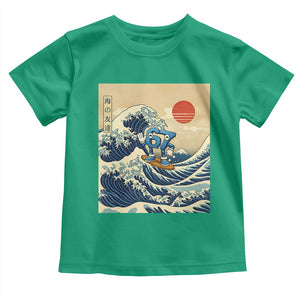 Funny Six Seven Surfing Toddler T Shirt The Great Wave Kanagawa Japanese 67 Brainrot Meme TS14 Irish Green Print Your Wear