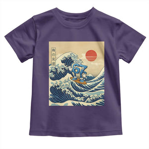 Funny Six Seven Surfing Toddler T Shirt The Great Wave Kanagawa Japanese 67 Brainrot Meme TS14 Purple Print Your Wear