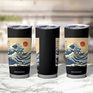 Funny Six Seven Surfing Tumbler Cup The Great Wave Kanagawa Japanese 67 Brainrot Meme TS14 Print Your Wear