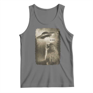 Funny Six Seven Tank Top Screaming Groundhog UFO Meme TS14 Black Heather Print Your Wear
