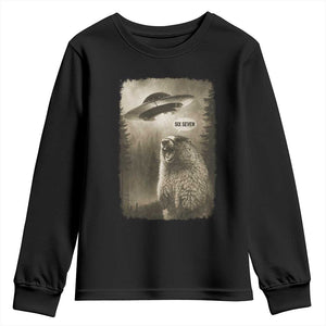 Funny Six Seven Youth Sweatshirt Screaming Groundhog UFO Meme TS14 Black Print Your Wear