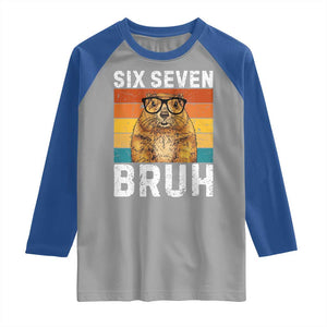 67 Groundhog Meme Raglan Shirt Funny Six Seven Bruh Groundhog Day TS14 Sport Gray Royal Print Your Wear