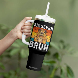 67 Groundhog Meme Tumbler With Handle Funny Six Seven Bruh Groundhog Day TS14 Print Your Wear