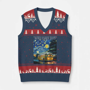 Rosa Parks V-Neck Knit Sweater Vest Starry Night Van Gogh Black History African TS14 Navy Red Print Your Wear