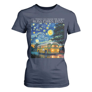Rosa Parks T Shirt For Women Starry Night Van Gogh Black History African TS14 Navy Print Your Wear