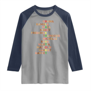 Black Leader History Melanin African American Pride Raglan Shirt TS14 Sport Gray Navy Print Your Wear