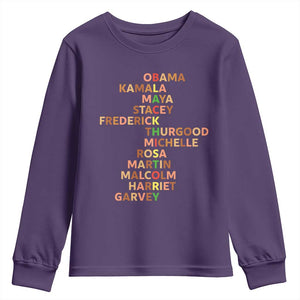 Black Leader History Melanin African American Pride Youth Sweatshirt TS14 Purple Print Your Wear