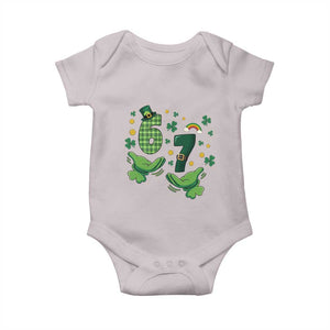 67 St Patricks Day Baby Onesie Funny Six Seven Hands Meme TS14 Ice Gray Print Your Wear