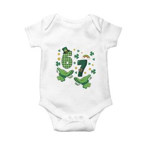 67 St Patricks Day Baby Onesie Funny Six Seven Hands Meme TS14 White Print Your Wear