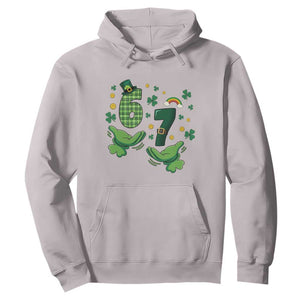 67 St Patricks Day Hoodie Funny Six Seven Hands Meme TS14 Ice Gray Print Your Wear