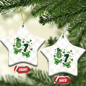 67 St Patricks Day Ceramic Ornament Funny Six Seven Hands Meme TS14 Print Your Wear