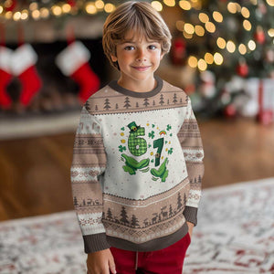 67 St Patricks Day Ugly Christmas Sweater Funny Six Seven Hands Meme TS14 Mocha Mousse Print Your Wear