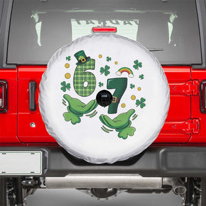 67 St Patricks Day Spare Tire Cover Funny Six Seven Hands Meme TS14 White Print Your Wear