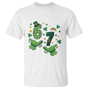 67 St Patricks Day T Shirt Funny Six Seven Hands Meme TS14 White Print Your Wear