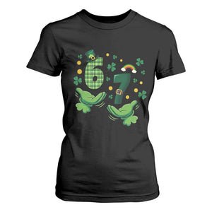 67 St Patricks Day T Shirt For Women Funny Six Seven Hands Meme TS14 Black Print Your Wear