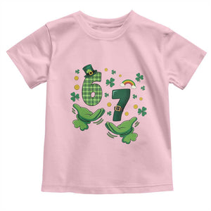 67 St Patricks Day Toddler T Shirt Funny Six Seven Hands Meme TS14 Light Pink Print Your Wear