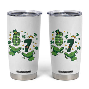 67 St Patricks Day Tumbler Cup Funny Six Seven Hands Meme TS14 White Print Your Wear