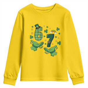 67 St Patricks Day Youth Sweatshirt Funny Six Seven Hands Meme TS14 Daisy Print Your Wear