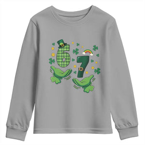 67 St Patricks Day Youth Sweatshirt Funny Six Seven Hands Meme TS14 Sport Gray Print Your Wear