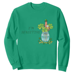 Marcus The Worm St Patricks Day Sweatshirt I'm Sensitive TS14 Irish Green Print Your Wear