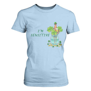 Marcus The Worm St Patricks Day T Shirt For Women I'm Sensitive TS14 Light Blue Print Your Wear