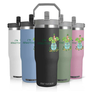 Marcus The Worm St Patricks Day Flip Straw Tumbler I'm Sensitive TS14 Print Your Wear