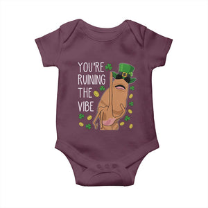 Marcus The Worm St Patricks Day Baby Onesie You're Ruining The Vibe TS14 Maroon Print Your Wear