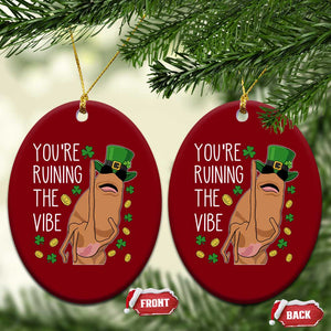 Marcus The Worm St Patricks Day Ceramic Ornament You're Ruining The Vibe TS14 Print Your Wear