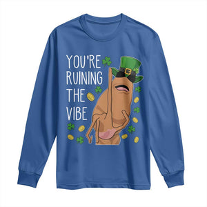 Marcus The Worm St Patricks Day Long Sleeve Shirt You're Ruining The Vibe TS14 Royal Blue Print Your Wear