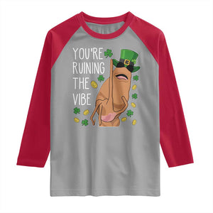 Marcus The Worm St Patricks Day Raglan Shirt You're Ruining The Vibe TS14 Sport Gray Red Print Your Wear