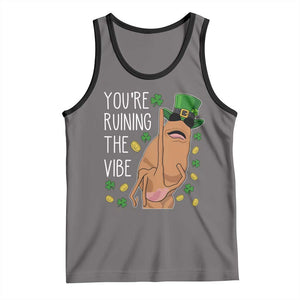 Marcus The Worm St Patricks Day Tank Top You're Ruining The Vibe TS14 Deep Heather Black Print Your Wear