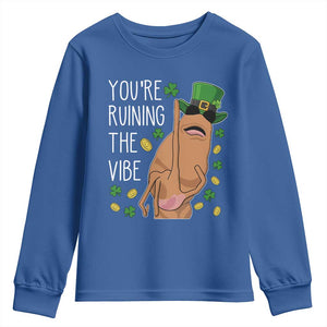 Marcus The Worm St Patricks Day Youth Sweatshirt You're Ruining The Vibe TS14 Royal Blue Print Your Wear