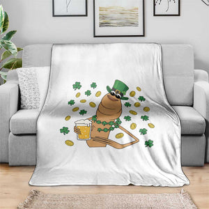 Marcus The Worm St Patricks Day Throw Blanket Funny Drinking Irish Beer Ireland TS14 Print Your Wear