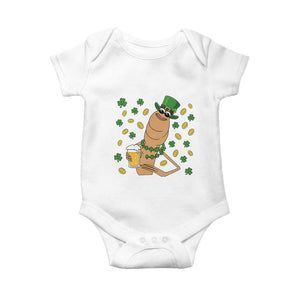 Marcus The Worm St Patricks Day Baby Onesie Funny Drinking Irish Beer Ireland TS14 White Print Your Wear