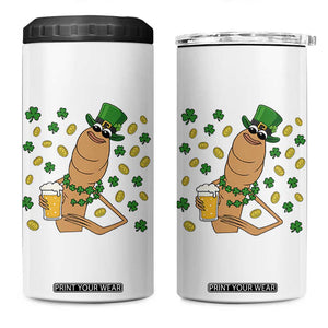Marcus The Worm St Patricks Day 4 in 1 Can Cooler Tumbler Funny Drinking Irish Beer Ireland TS14 One Size: 16 oz White Print Your Wear