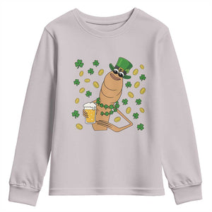 Marcus The Worm St Patricks Day Youth Sweatshirt Funny Drinking Irish Beer Ireland TS14 Ice Gray Print Your Wear
