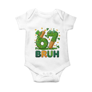 67 St Patricks Day Baby Onesie Funny Six Seven Bruh Meme TS14 White Print Your Wear