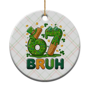 67 St Patricks Day Ceramic Ornament Funny Six Seven Bruh Meme TS14 1pc Christmas Plaid Print Your Wear