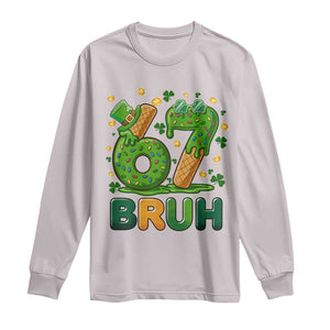 67 St Patricks Day Long Sleeve Shirt Funny Six Seven Bruh Meme TS14 Ice Gray Print Your Wear