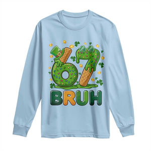 67 St Patricks Day Long Sleeve Shirt Funny Six Seven Bruh Meme TS14 Light Blue Print Your Wear