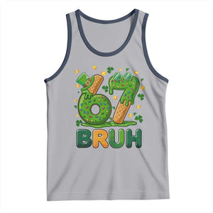 67 St Patricks Day Tank Top Funny Six Seven Bruh Meme TS14 Athletic Heather Navy Print Your Wear
