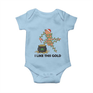 Marcus The Worm St Patricks Day Baby Onesie I Like This Gold TS14 Light Blue Print Your Wear