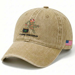 Marcus The Worm St Patricks Day Washed Cotton Baseball Cap I Like This Gold TS14 Print Your Wear